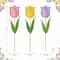Glitzhome® 24" Easter Metal Tulips Yard Stake Set